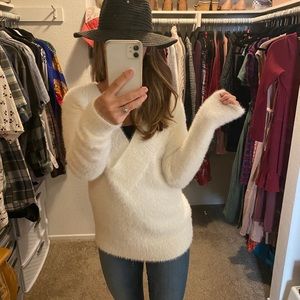 A New Day Fuzzy V-Neck Sweater